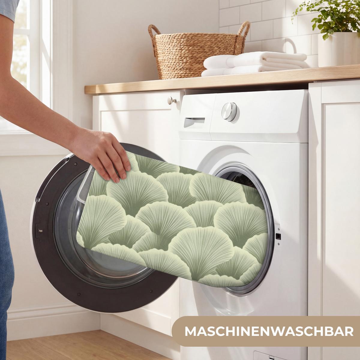 BADEMATTE Fächer - Blatt - Grün 60x40 cm - Pastellgrün, Textil (60/40cm) - OnlyWow