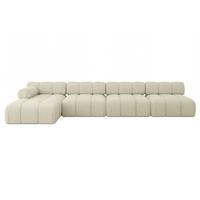 ECKSOFA modulares Sofa Razon-L3 - 380x160x70 cm Beige Bouclé - Beige, Holzwerkstoff/Textil (380/160cm) - ALTDECOR