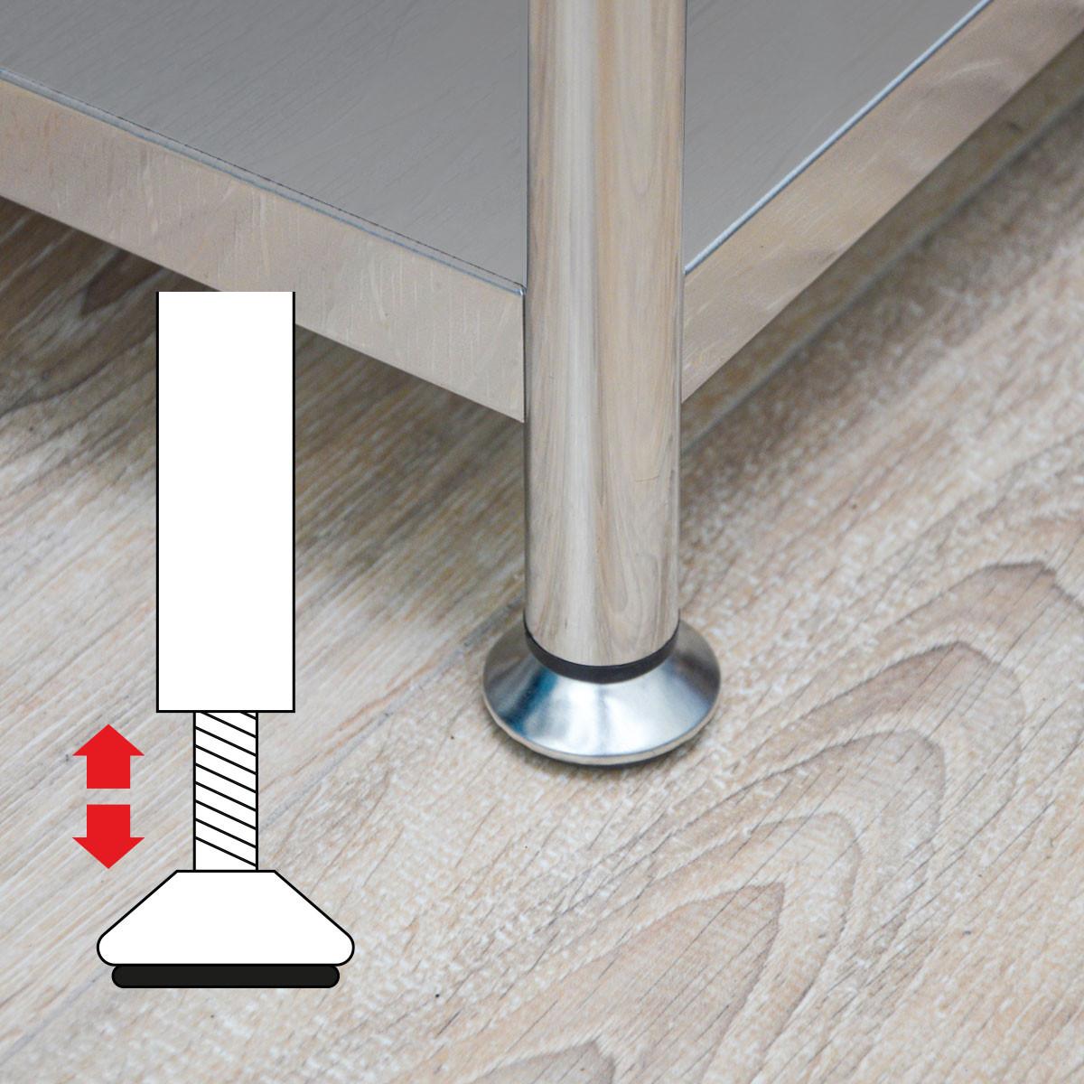 EDELSTAHL-REGAL 74x41x140 bis 200kg inkl. 5 Ebenen - Grau, Metall (41/140/74cm) - shelfr