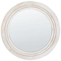 WANDSPIEGEL cremeweiß rund 60 cm Delicias - Weiß, Holzwerkstoff (60/60/3cm) - Beliani