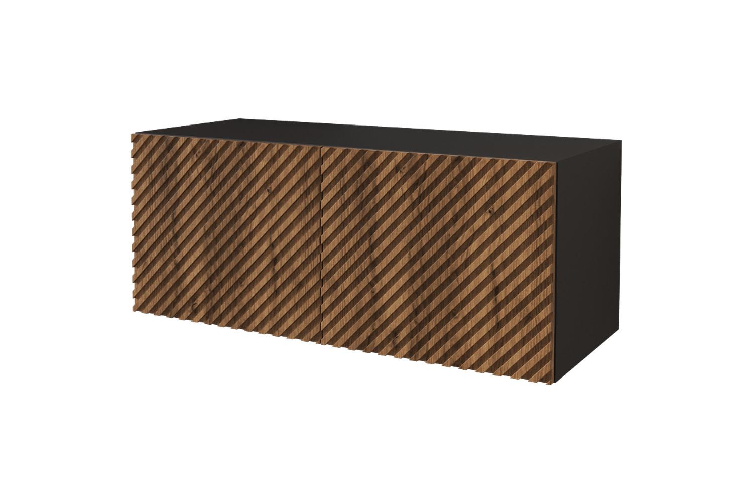 LOWBOARD ZENO-W 100x40x40 cm - Schwarz / Katania - Eiche Wotan, Holzwerkstoff (100/40/40cm) - ALTDECOR