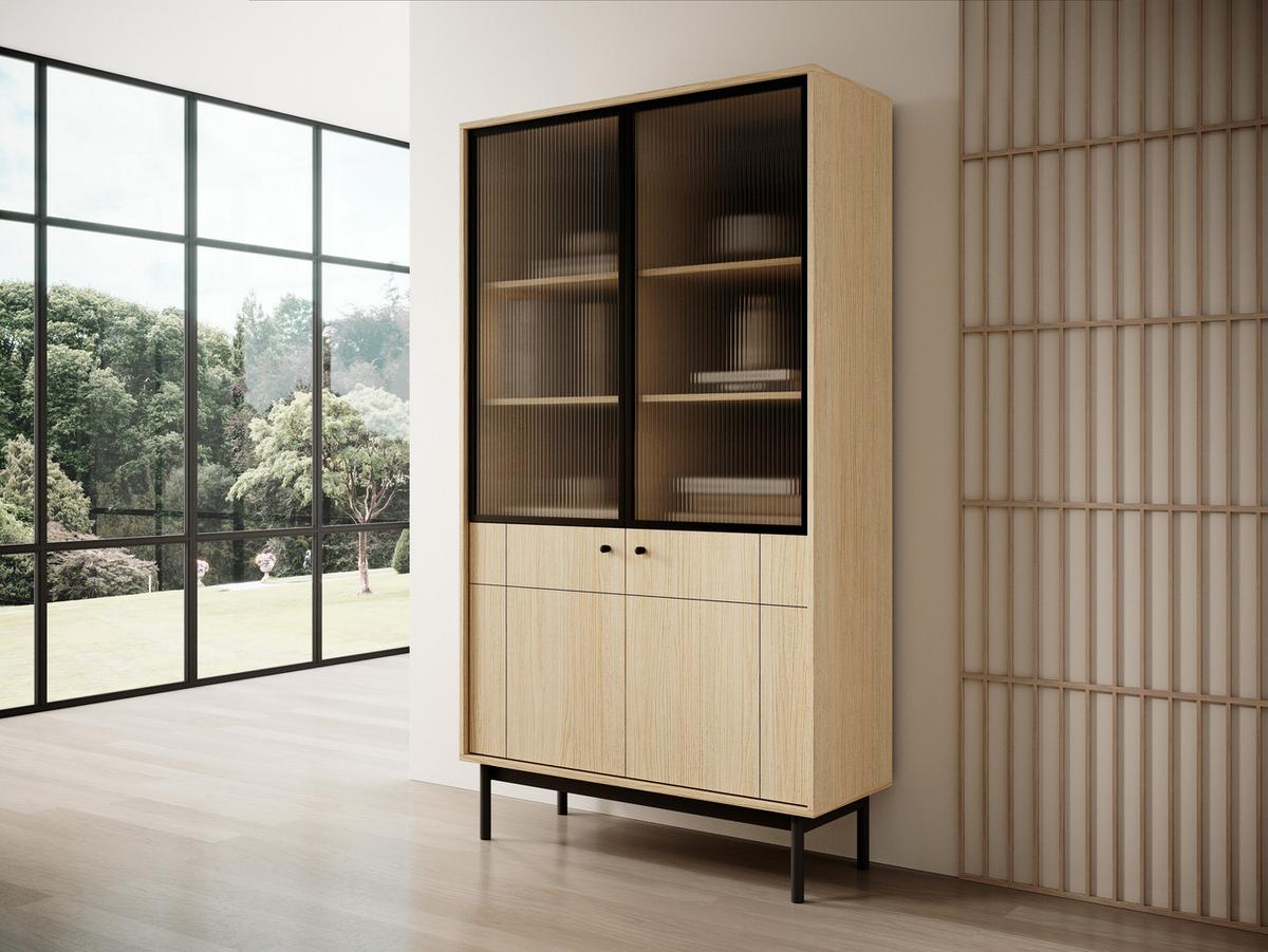BÜCHERREGAL GIAPPONESE 104x39x185 cm, Regal Eichefarben - Eichefarben, Holzwerkstoff (104/185/39cm) - MASSENO