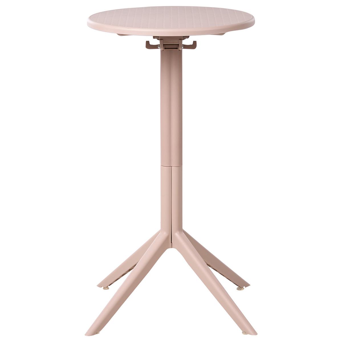 GARTEN-BARTISCH 60/60 cm Beige Legrena - Beige, Kunststoff (60/60/111cm) - Beliani