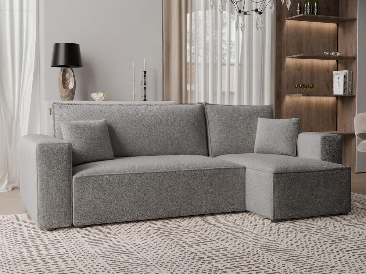 ECKSOFA Adara Mit Schlaffunktion - Grau, Holzwerkstoff/Textil (145/244cm) - Fun Möbel