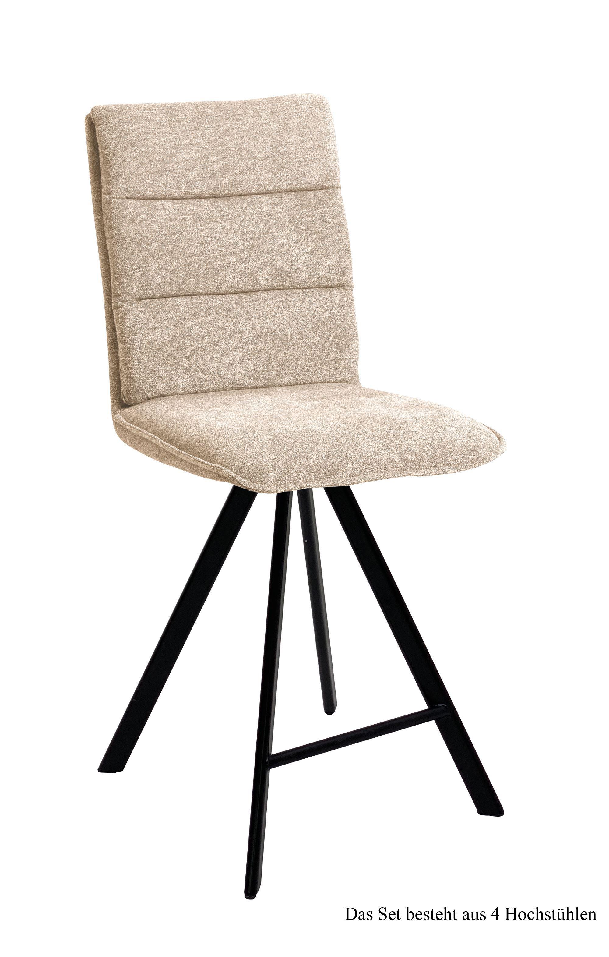 THEKENSTUHL drehbar (4er-Set) Devonne 47x109x60 Schwarz/Natur - Schwarz/Naturfarben, Kunststoff (60/109/47cm) - 58aufmkessel
