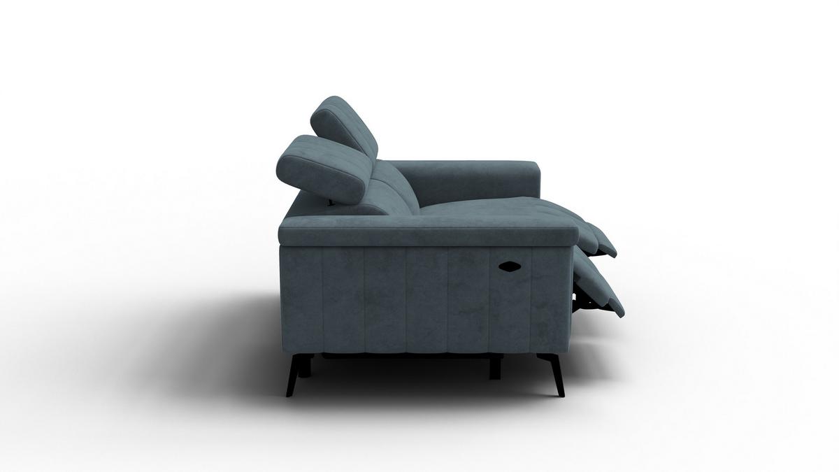 RELAXSOFA NORDEL 2-Sitzer, blaugrau - Blaugrau/Schwarz, Holz/Textil (150/80/105cm) - Wozimo