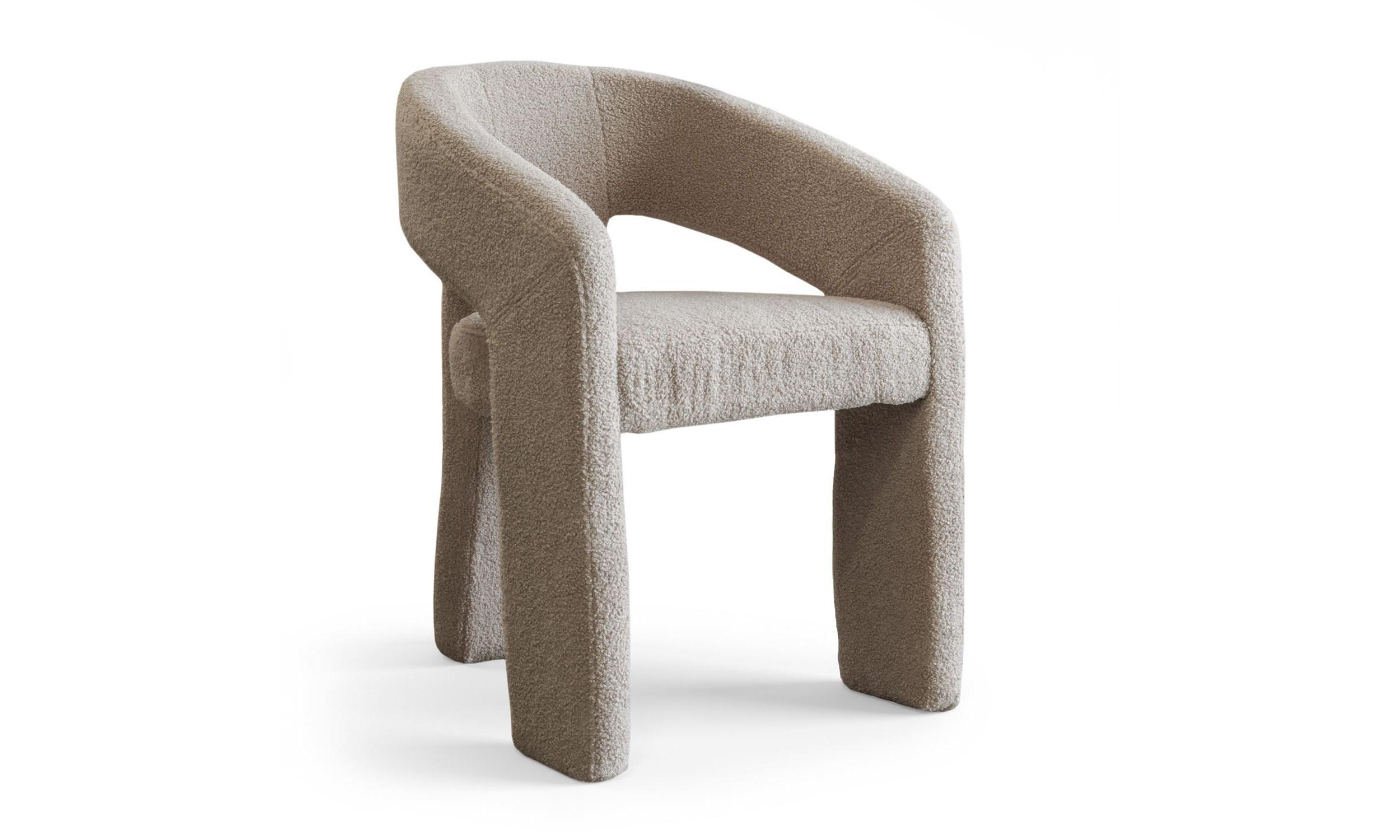 SESSEL NUBI 58/55/78 cm Bouclé Beige - Beige, Textil (58/78/55cm) - Lookway