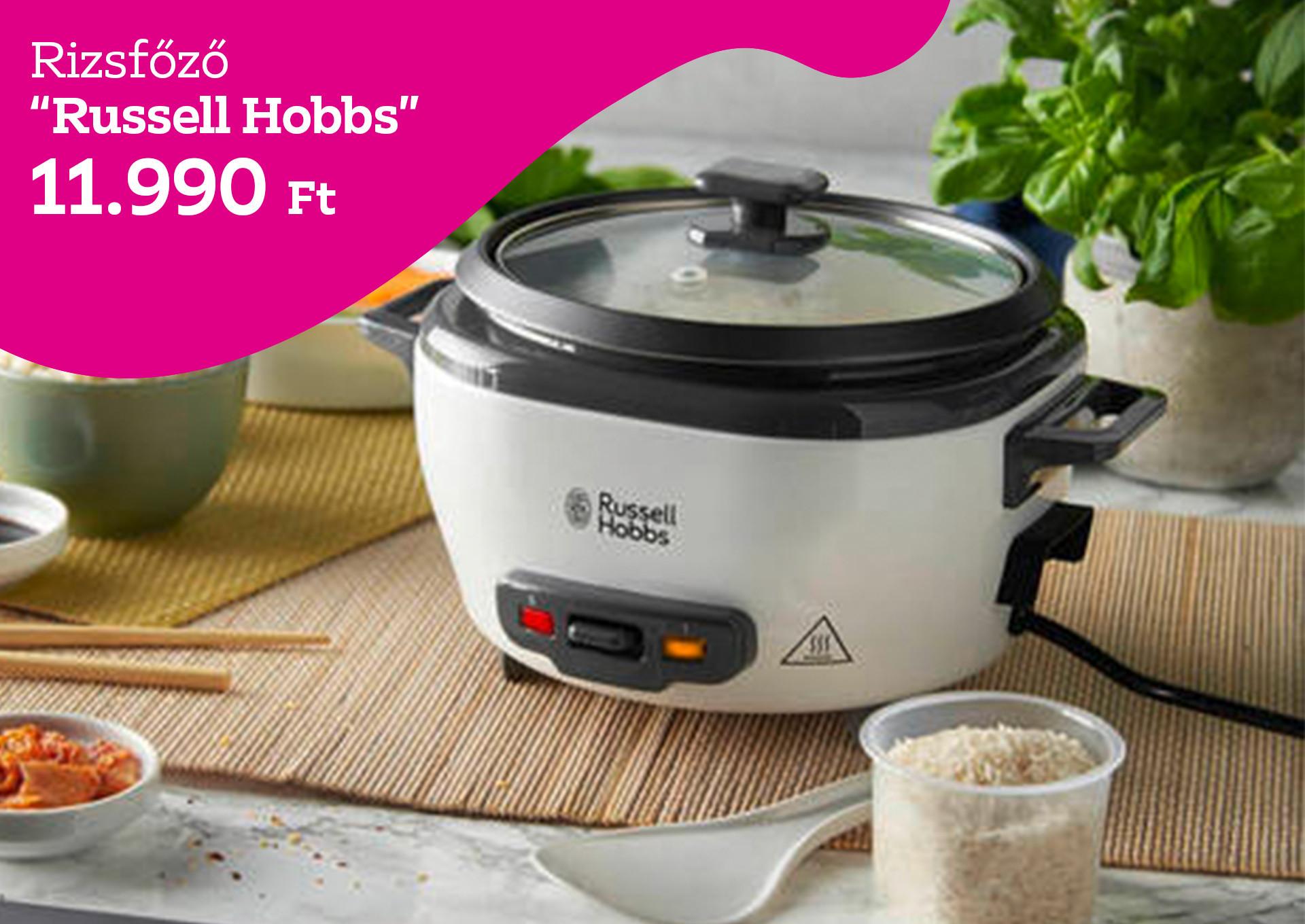 Rizsfőző RUSSELL HOBBS 14990 Forint helyett 11990 Forint kedvezmény mértéke 20%