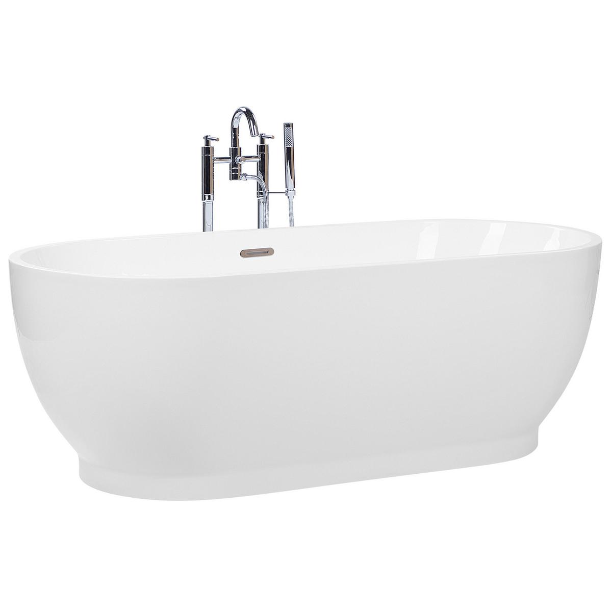 BADEWANNE FREISTEHEND 78x170x60 cm weiß Levera - Weiß, Kunststoff (78/60/170cm) - Beliani