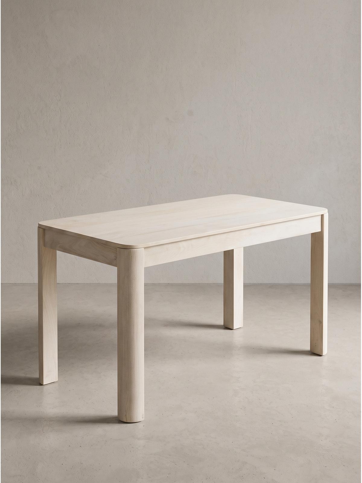 ESSTISCH CHARENTE, Mango Massivholz, handgefertigt, Weiß-Mango, 120 x 60 x 76 cm - Beige/Weiß, Holz (60/120/76cm) - KADIMA DESIGN