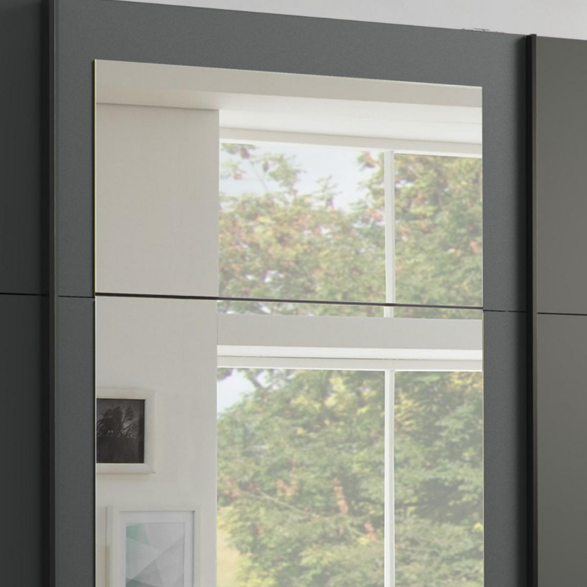 SCHWEBETÜRENSCHRANK 3-türig B270/H208/64 cm in Grafit, mit Spiegel & Schubladen, Kleiderschrank inkl. Vollausstattung / 22501 - Blau/Graphitfarben, Holzwerkstoff/Metall (270/208/64cm) - luma-home