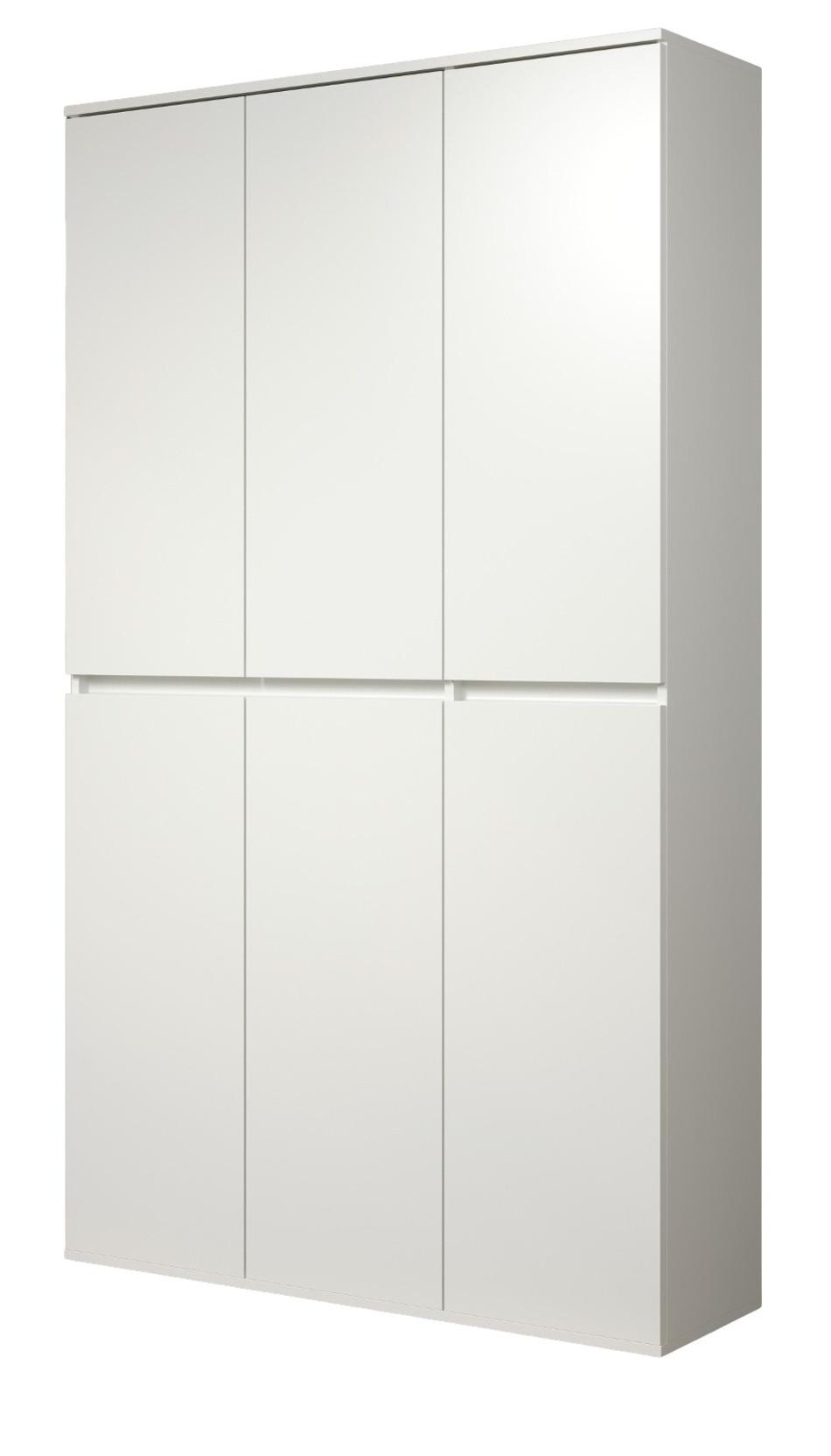 GARDEROBENSCHRANK weiß 111 x 191 cm, Schuhschrank 6-türig - Schwarz/Weiß, Holzwerkstoff/Kunststoff (111/191/34cm) - Top.Furn