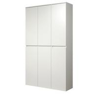 GARDEROBENSCHRANK weiß 111 x 191 cm, Schuhschrank 6-türig - Schwarz/Weiß, Holzwerkstoff/Kunststoff (111/191/34cm) - Top.Furn