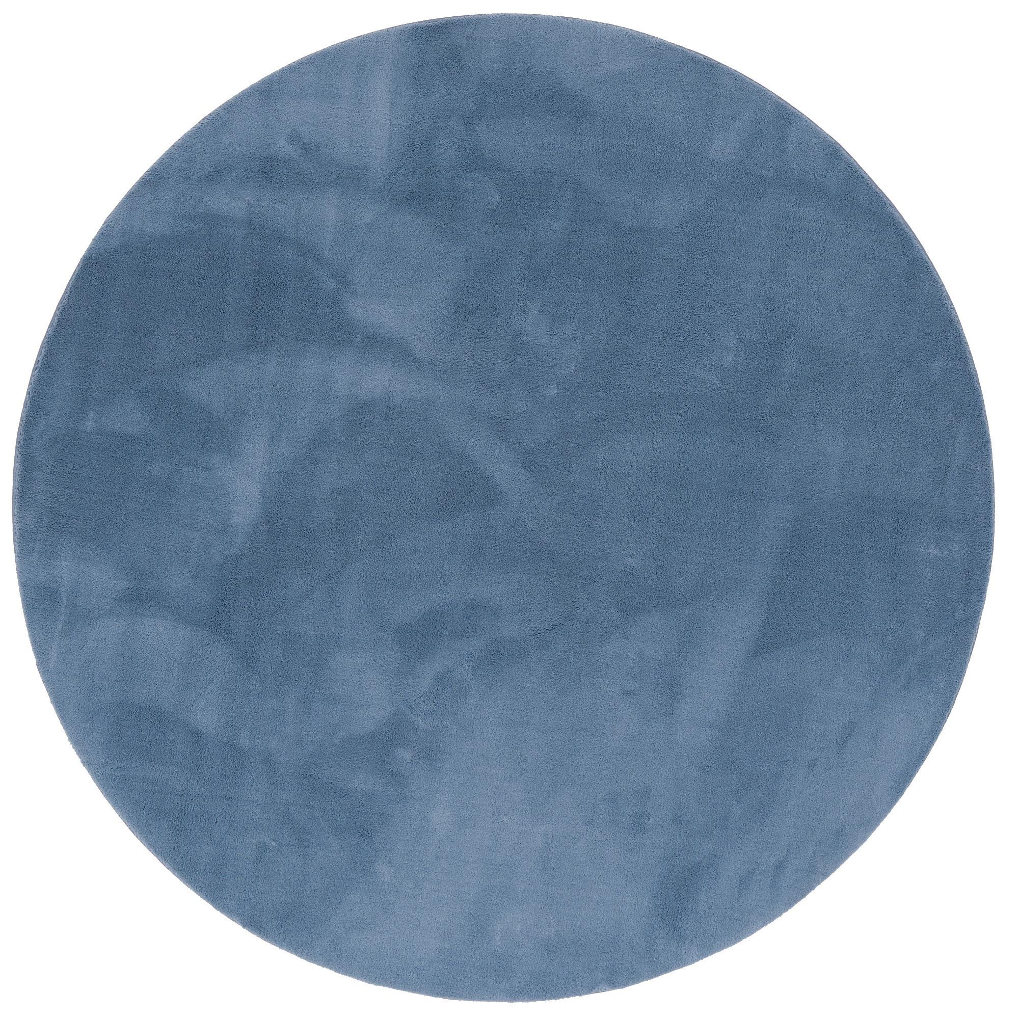 FELLTEPPICH SUPER SOFT PEARL RUND - Blau, Textil (120/120cm) - Pergamon