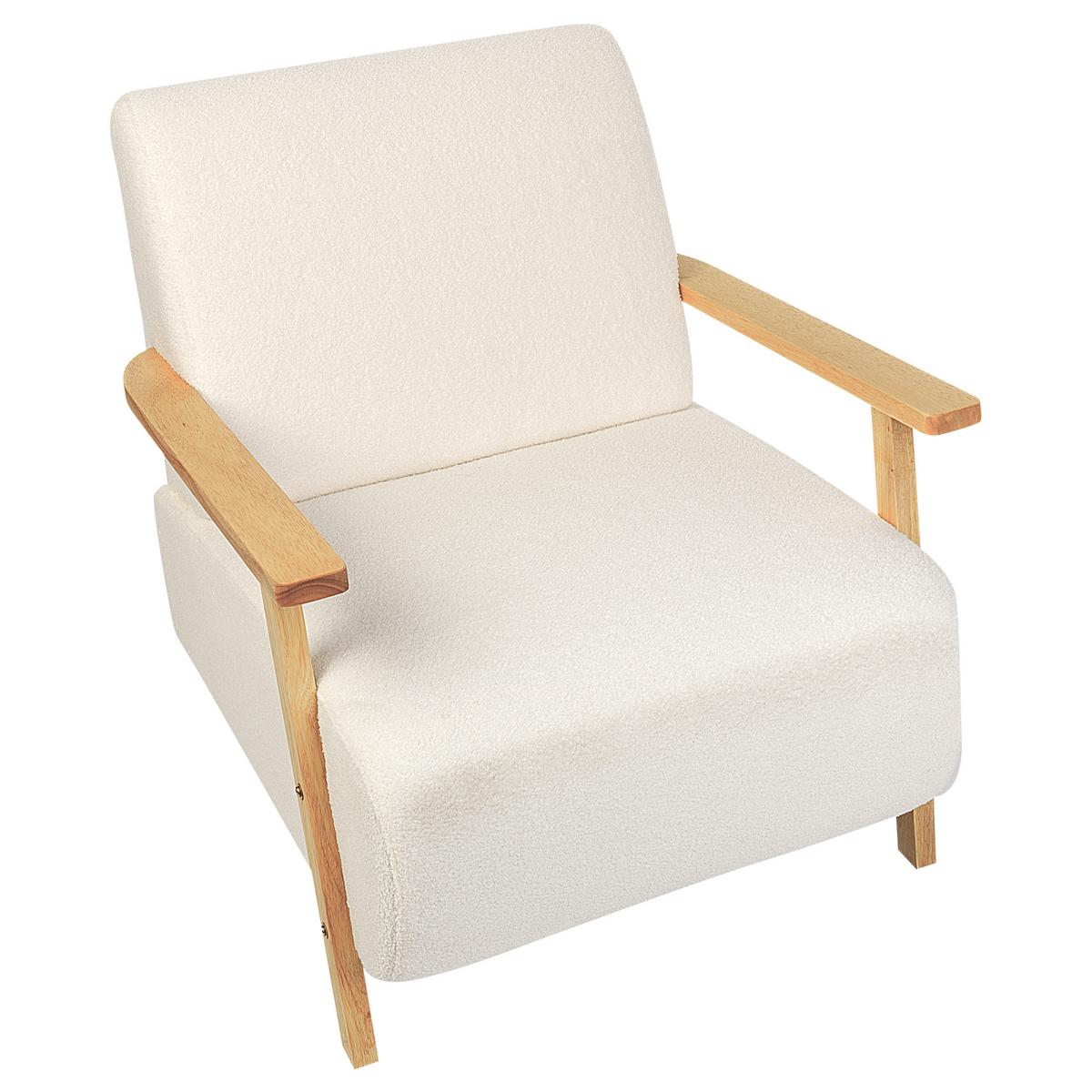 SESSEL Bouclé Hellbeige Lesja - Hellbraun/Beige, Textil (77/79/90cm) - Beliani