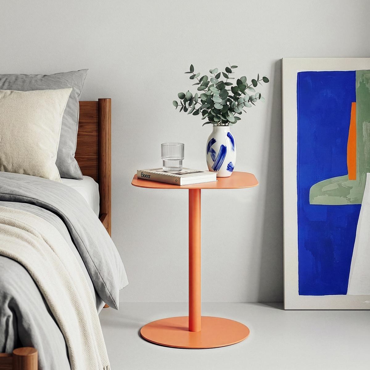 BEISTELLTISCH Nastätten - Orange, Metall (40/40/50cm) - [en.casa]