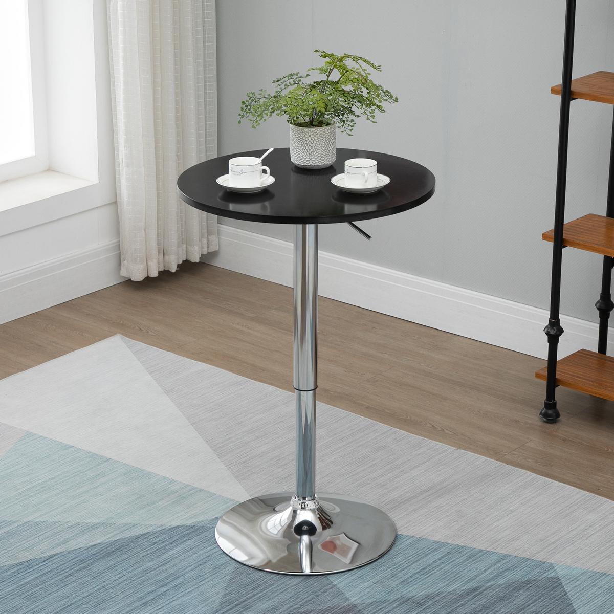 BARTISCH, MDF, Steel, Schwarz - Schwarz, Kunststoff (61/61/70cm) - HOMCOM