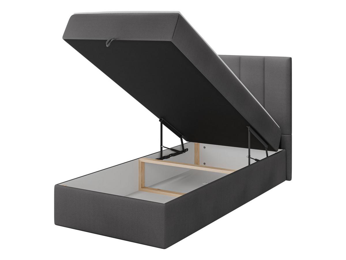 BOXBETT Rebos Single - H3 - Grau, Holz/Textil (80/200cm) - MIRJAN24