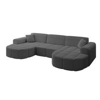 WOHNLANDSCHAFT LIVO-U1 - 315x173x79,5 cm Grau - Grau, Holzwerkstoff/Textil (315/79/173cm) - ALTDECOR