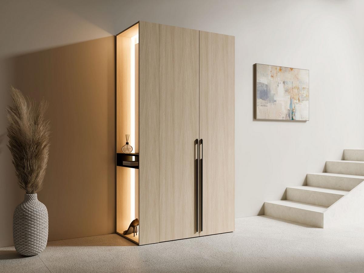 KLEIDERSCHRANK Eiche Barista 205/207,5/58,1 - Eiche Bianco, Holzwerkstoff (205/208/58cm) - RAUMHIRSCH FURNITURE