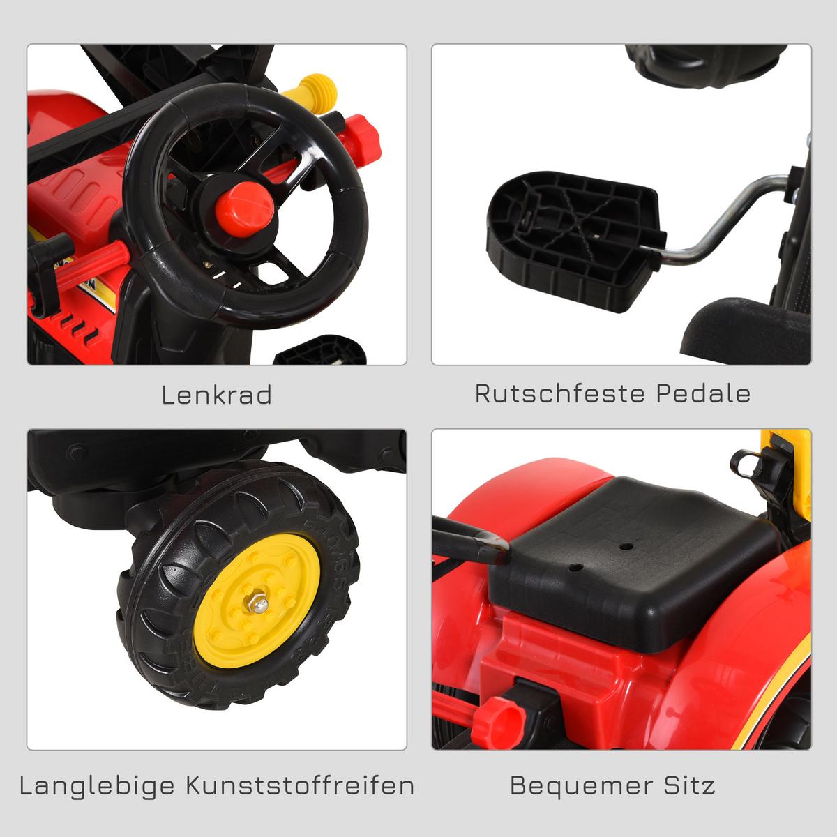 KINDER RUTSCHAUTO, Rot, Stahl+ Kunststoff - Rot, Metall (42/59/179cm) - HOMCOM