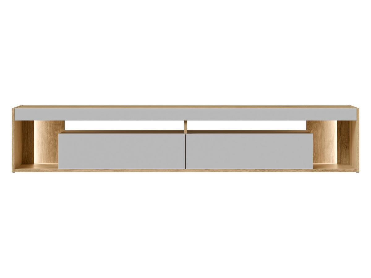 TV-LOWBOARD Fiore 200 2D - Eichefarben/Schwarz, Holzwerkstoff/Kunststoff (200/38/39cm) - MIRJAN24