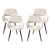 ARMLEHNSTUHL-SET 4 Stück beige - Beige, Holzwerkstoff/Textil (56/77/53cm) - Urban Meuble