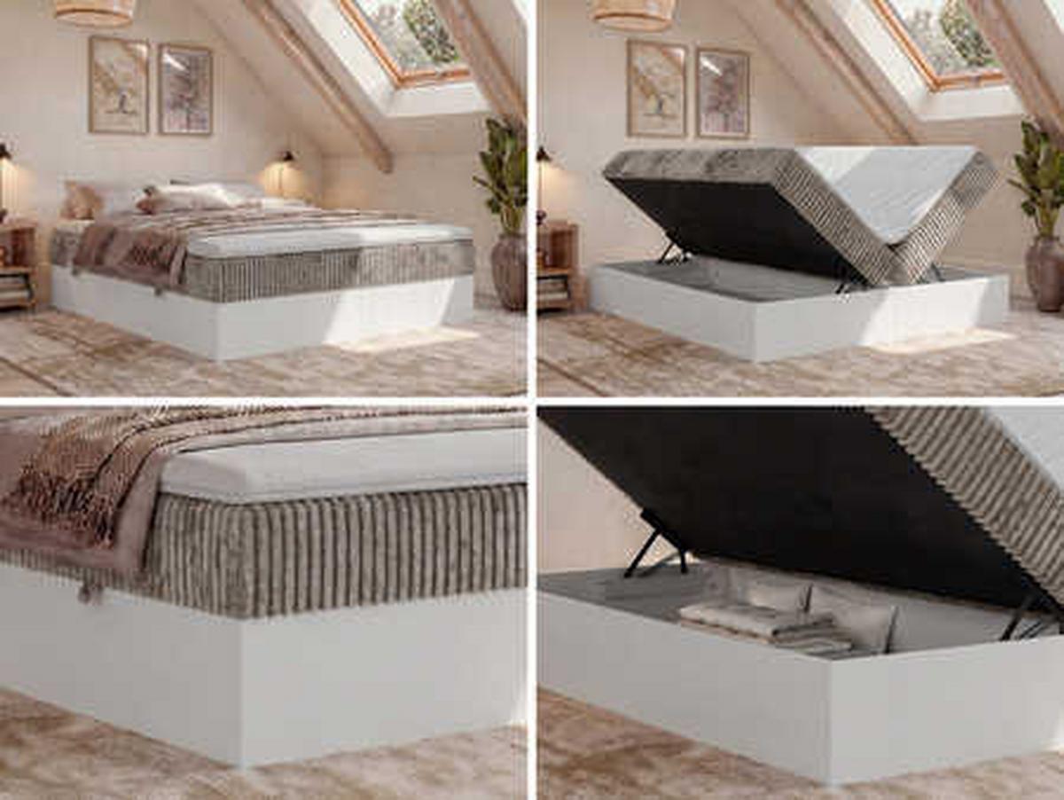 BOXBETT TRAVIT ZERO 200/200 - Hellbraun Cord - Topper Visco - H3 - Hellbraun/Schwarz, Kunststoff/Textil (200/200cm) - MKS