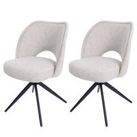 ESSZIMMERSTUHL Cremeweiß 2er-Set - Creme/Weiß, Textil (54/84/60cm) - MCW
