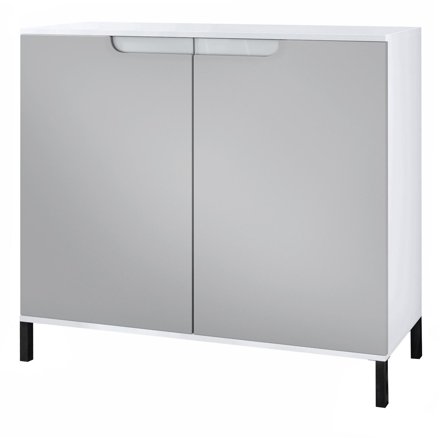 KOMMODE Sylt Hellgrau Seidenmatt - Greige, Holzwerkstoff (92.5/83.5/35cm) - Vladon