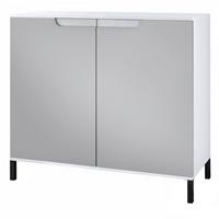 KOMMODE Sylt Hellgrau Seidenmatt - Greige, Holzwerkstoff (92.5/83.5/35cm) - Vladon