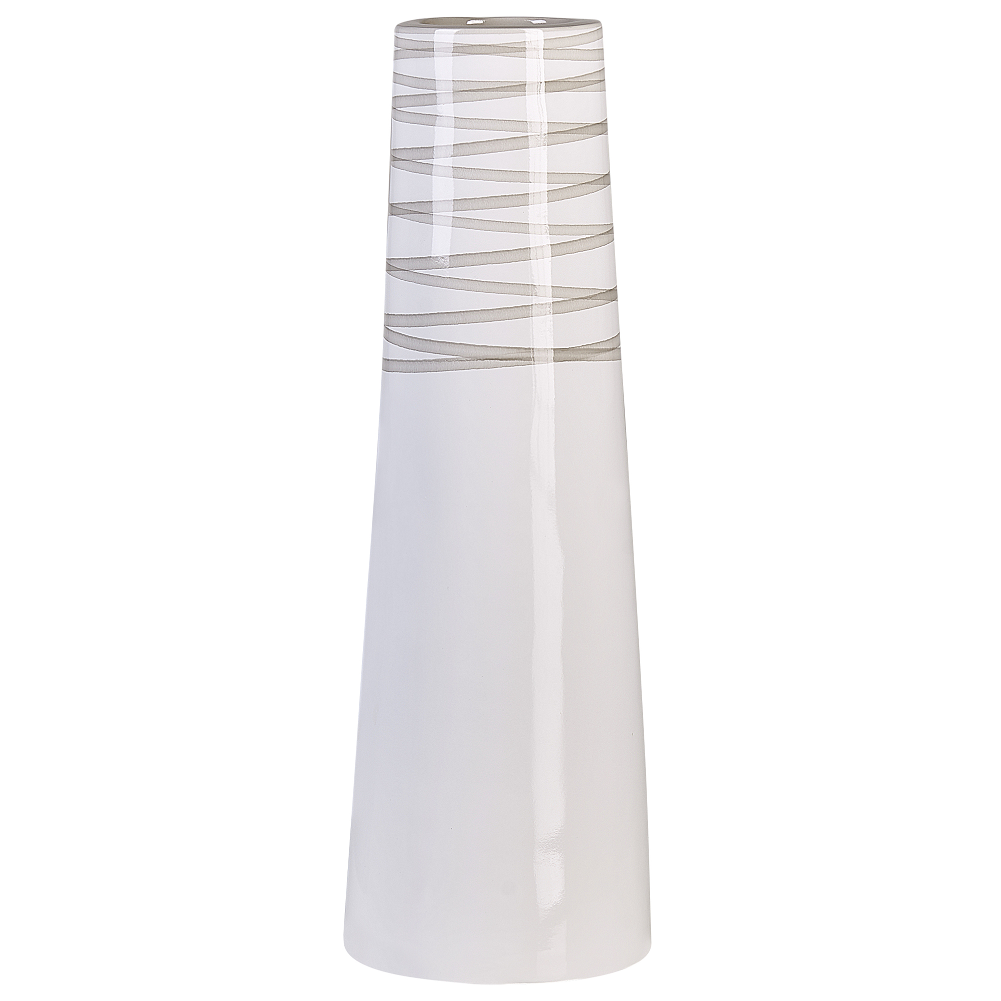 DEKOVASE Terrakotta weiß Tarragona - Weiß, Stein (57cm) - Beliani