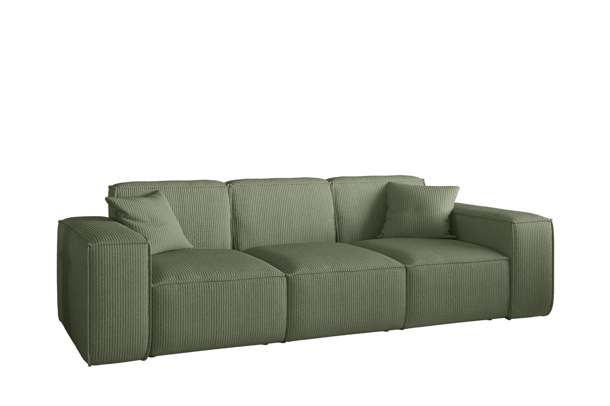 SOFA Celes Premium 3-sitzer Stoff Scala - Jadegrün, Holzwerkstoff/Textil (225/73/88cm) - Fun Möbel