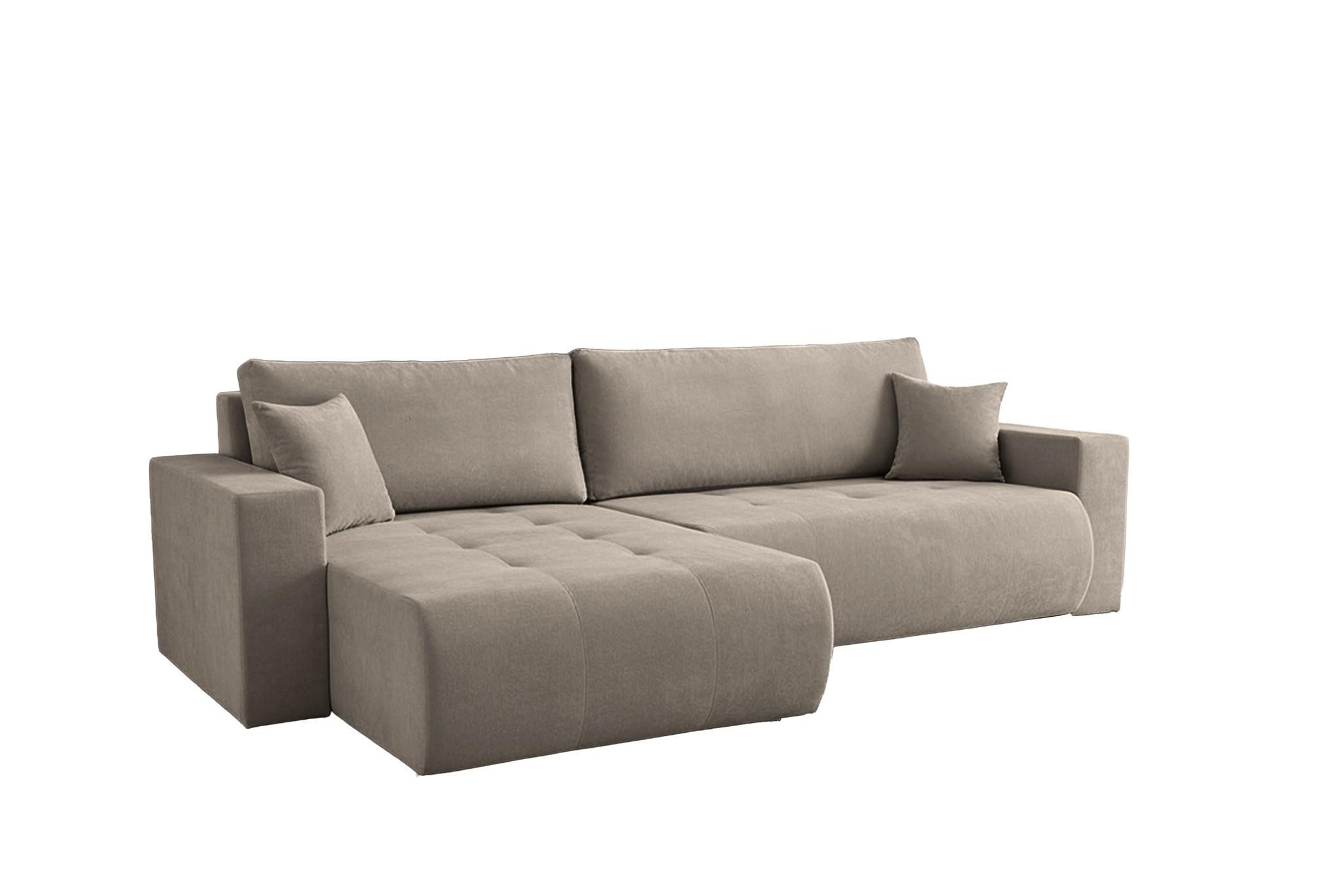 ECKSOFA Armari Mit Schlaffunktion - Taupe, Holzwerkstoff/Textil (277/154cm) - Fun Möbel