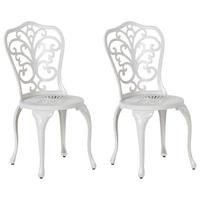 GARTENSTUHL 2er Set Weiß Triora - Weiß, Metall (50/88/50cm) - Beliani