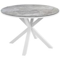 GARTENTISCH Weiß Maletto - Weiß/Grau, Keramik (120/120/75cm) - Beliani