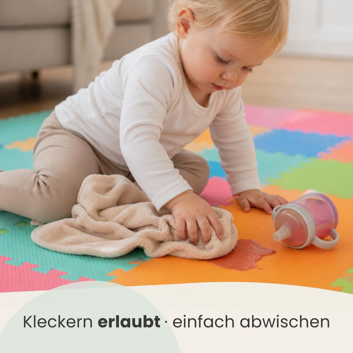 SPIELMATTE ab Null - 90 cm Baby Puzzlematte Bunt - Multicolor, Kunststoff (30/30cm) - Littletom