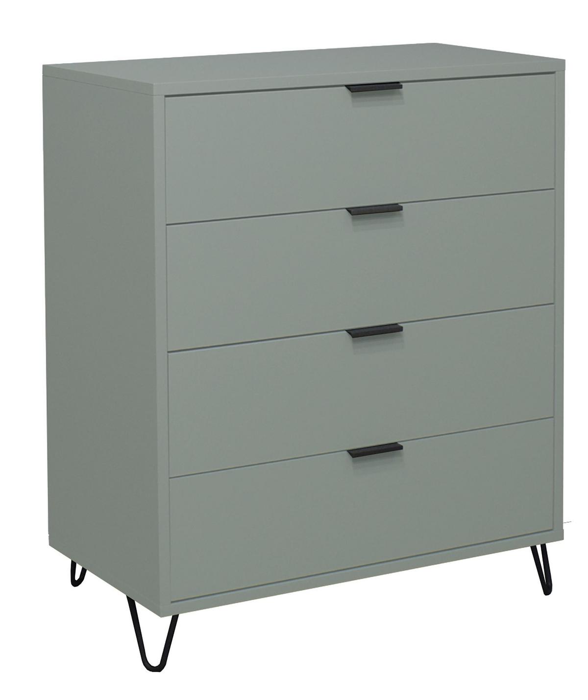 KOMMODE Erna 81x45x102 Pinie Green matt Lack - Grün, Holzwerkstoff (81/102/45cm) - 58aufmkessel