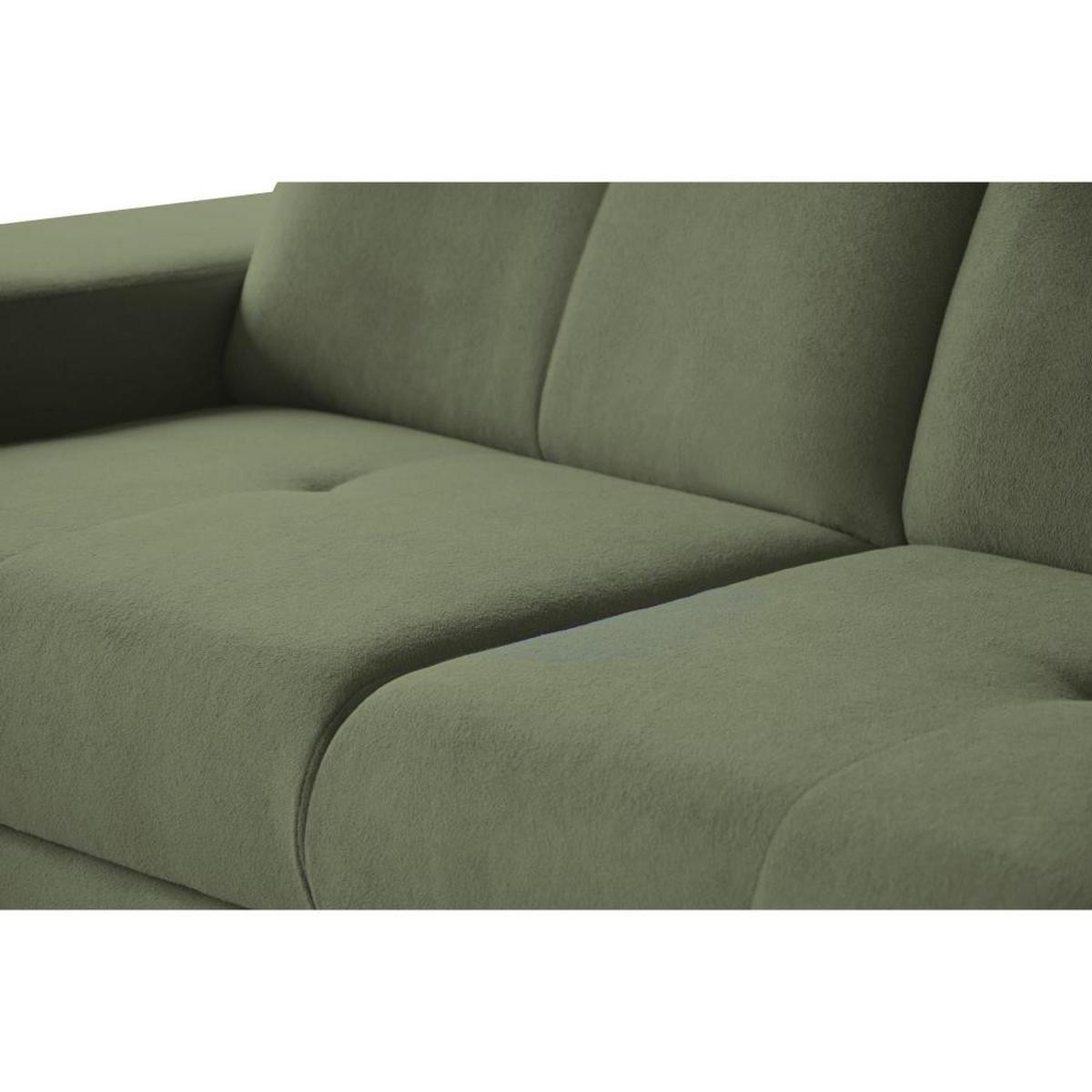ECKSCHLAFSOFA Leon L Grün - Schwarz/Grün, Kunststoff/Textil (255/120cm) - Beautysofa