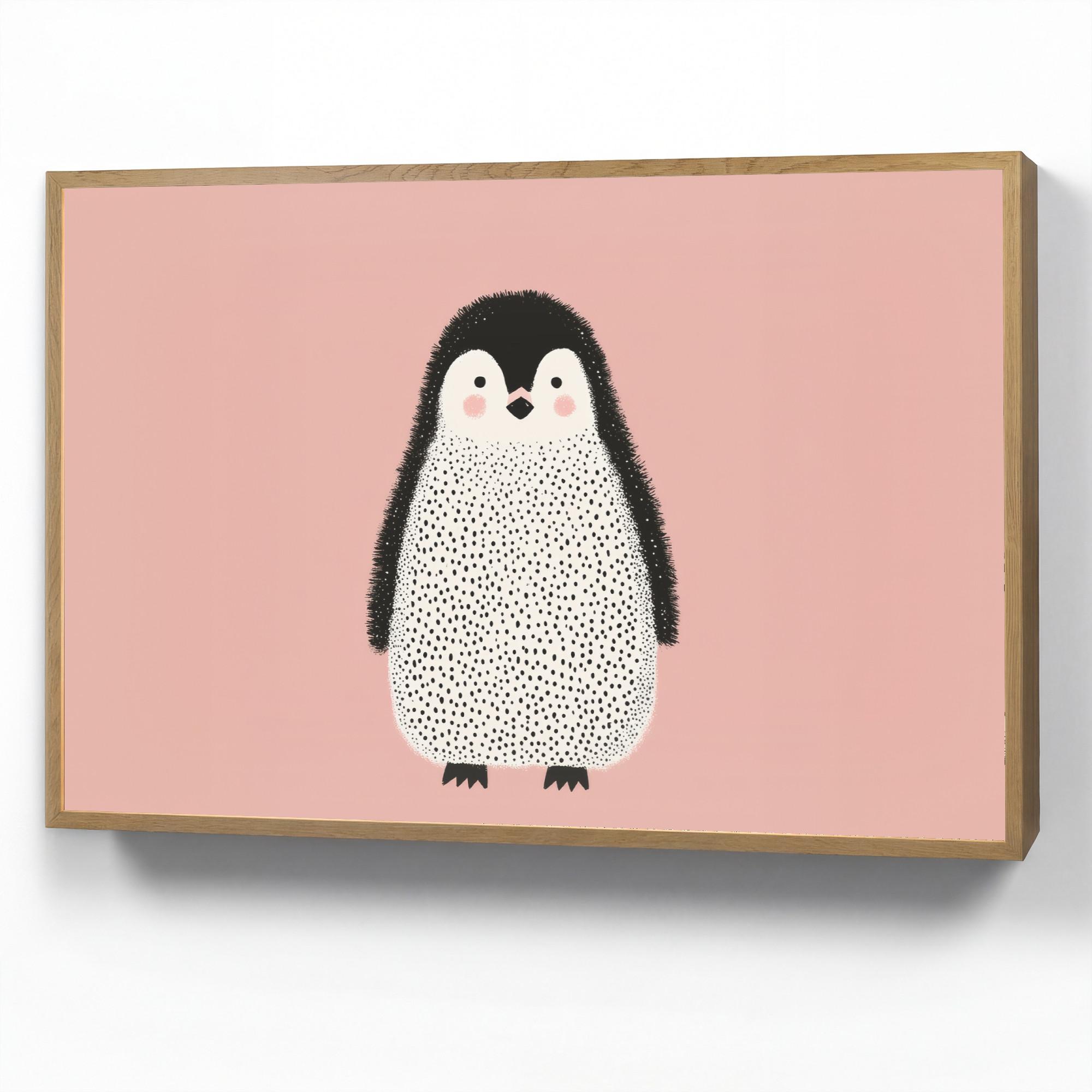 NACHTTISCHLAMPE MIT AKKU Pinguin - Punkte - Minimalistisch - Rosa 100x70 cm - Rosa, Holzwerkstoff (8/100/70cm) - OnlyWow