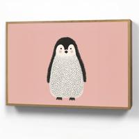 WANDLEUCHTE MIT AKKU Pinguin - Punkte - Minimalistisch - Rosa 90x60 cm - Rosa, Holzwerkstoff (90/60/8cm) - OnlyWow