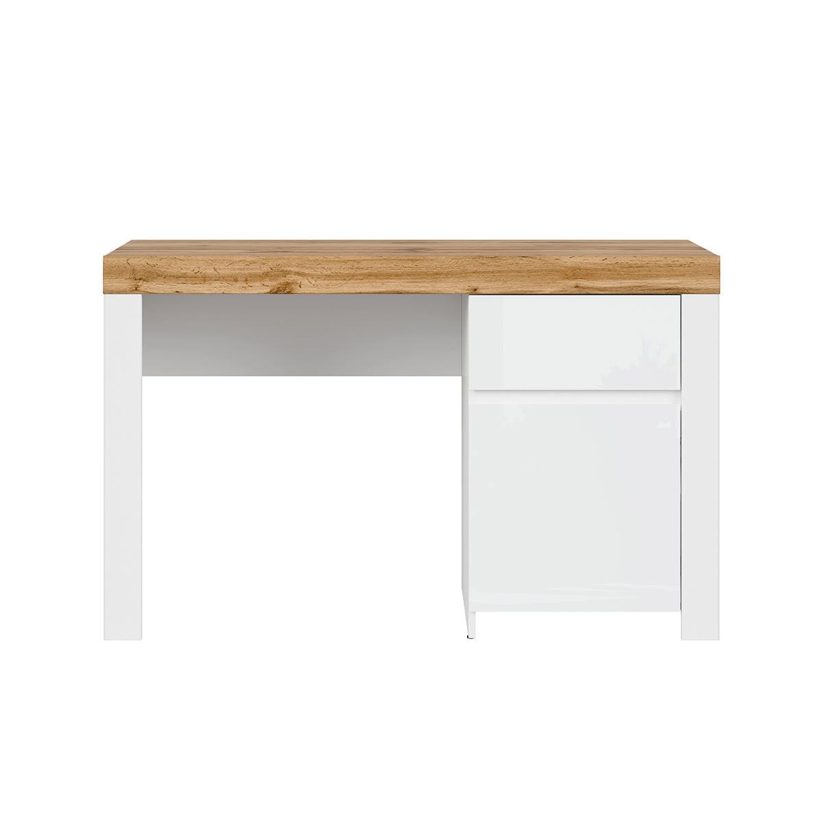 SCHREIBTISCH Hella Weiß und Holz - Weiß, Holzwerkstoff (130/56/82cm) - Petits-meubles
