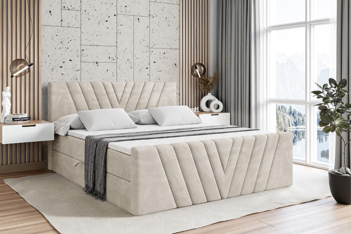BOXBETT ERNINA-Z - 140x200 cm - H4 - Ecru - Ecru, Holzwerkstoff (140/200cm) - ALTDECOR