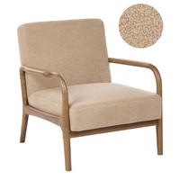 SESSEL Bouclé Beige Sennels - Beige/Braun, Textil (71/76/78cm) - Beliani