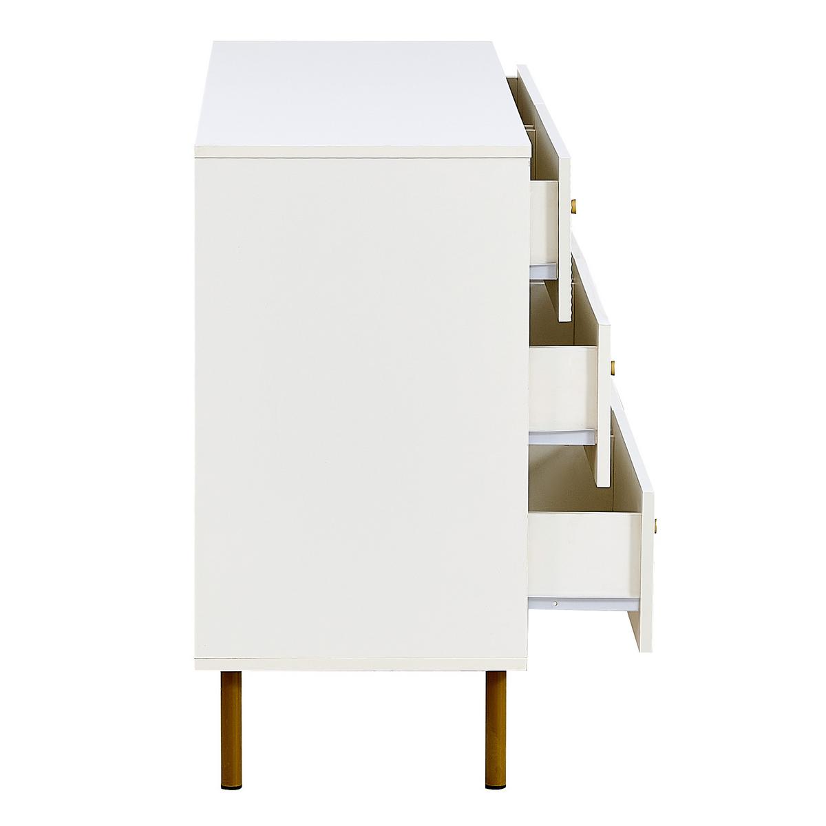 SIDEBOARD mit 6 Schubladen Elegante Kommode Weiß - Weiß, Holzwerkstoff (120/78/40cm) - Urban Meuble