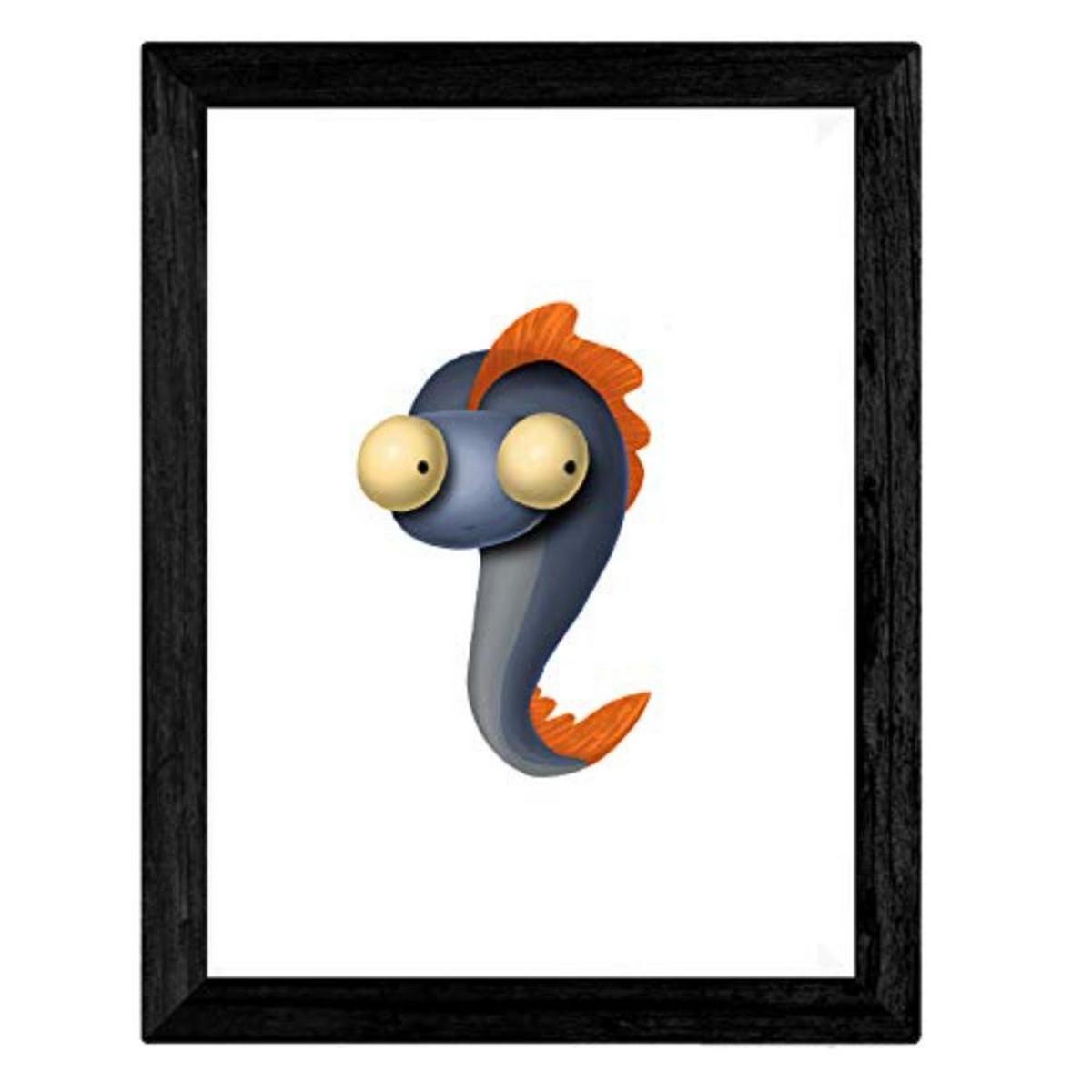 POSTER Set mit 4 Lustige Fischen A3 Rahmenlos - Klar, Papier (29.7/3cm) - Nacnic