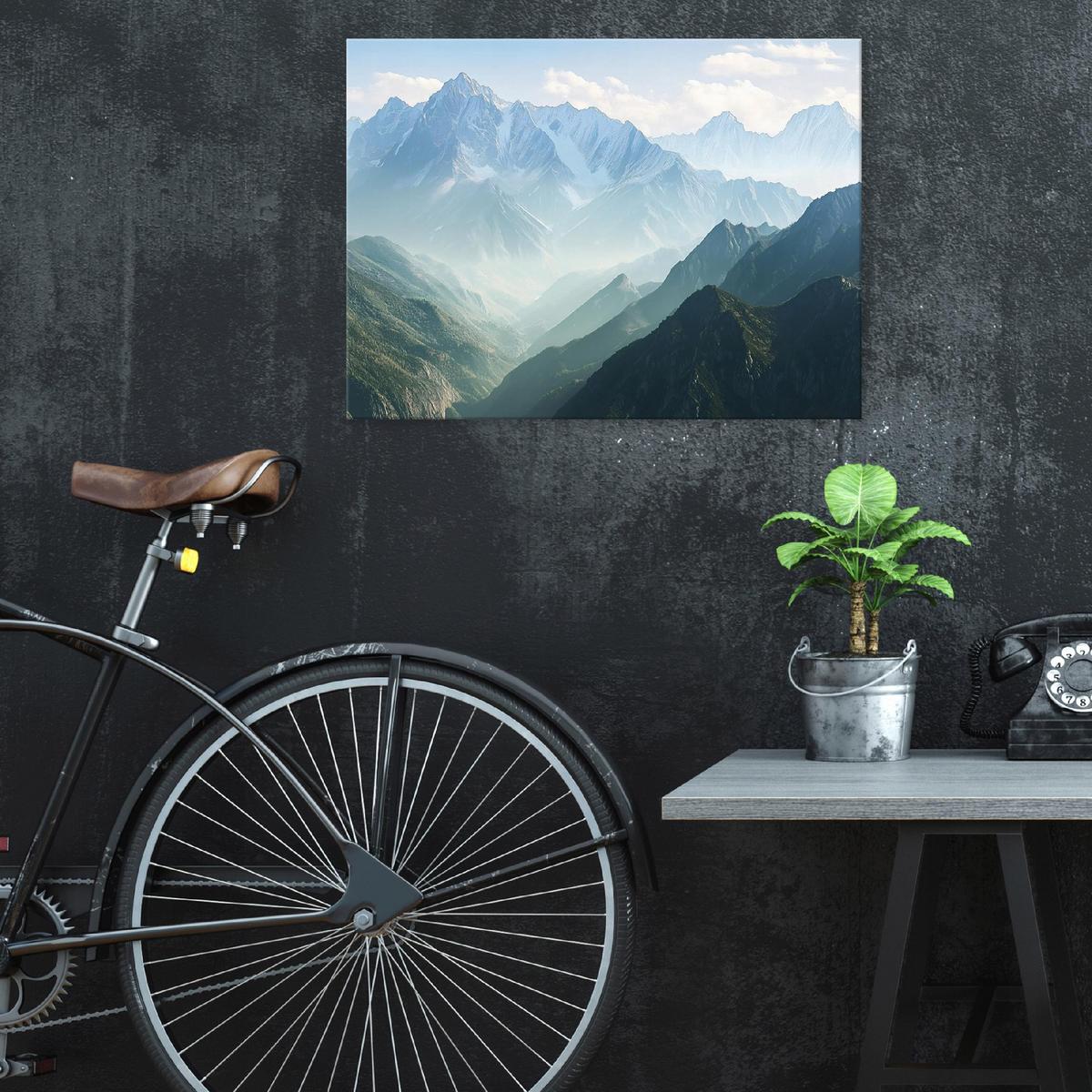 BILDER Berge Natur Landschaft Modern Wohnzimmer 100x70 - Multicolor, Holzwerkstoff (100/70cm) - Wallarena