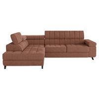ECKSOFA Nord, Seite: Links - Terracotta/Schwarz, Holz/Textil (264/203cm) - MIRJAN24