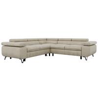 ECKSOFA QUADRO L - Beige Velvet - Rechts Seite - Beige/Schwarz, Textil/Metall (269/269cm) - MKS