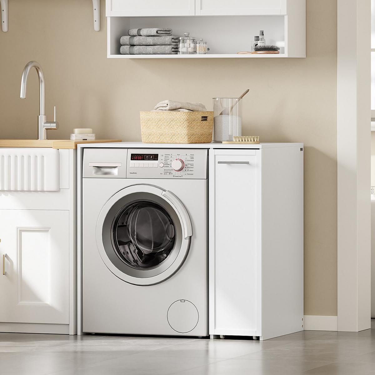 SEITENSCHRANK mit Schubladen für Waschmaschine BZR229-W - Ahornfarben, Fell (90/88/60cm) - SoBuy